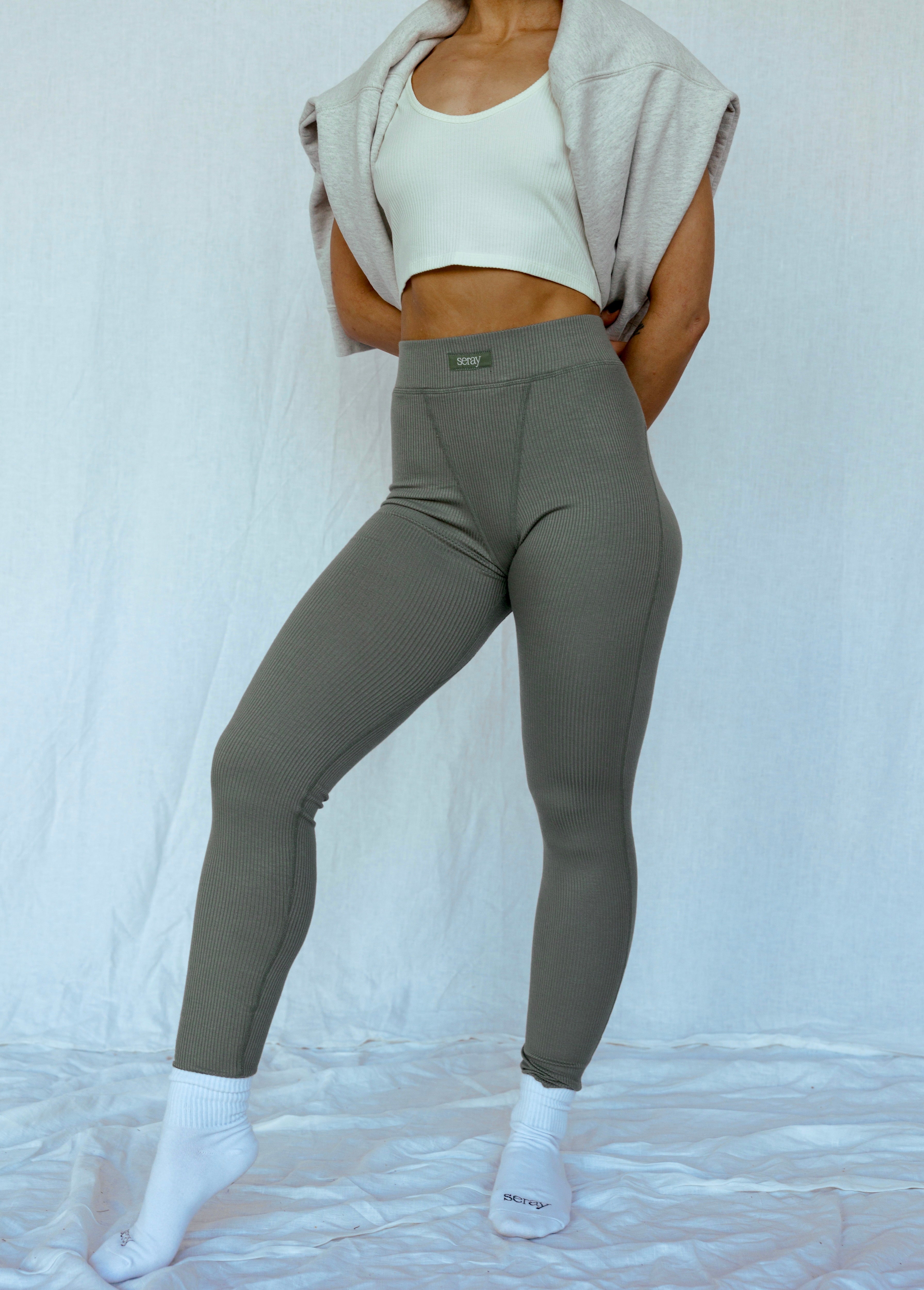 Lexi Dark Brown V-Waist Tight Leggings
