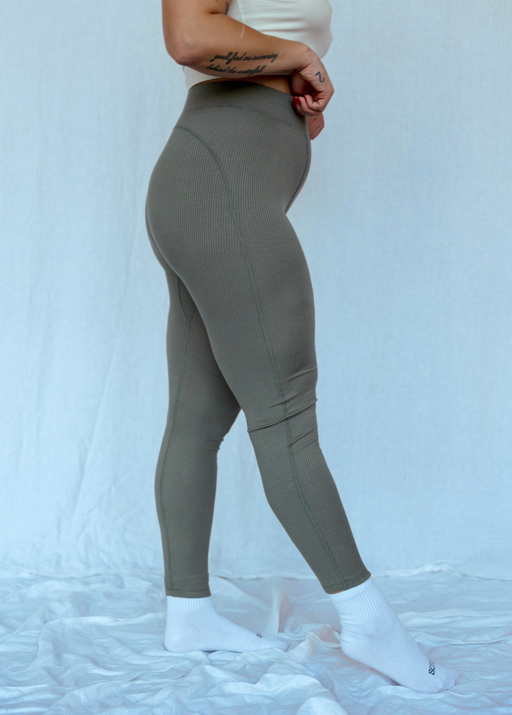 Luxe Ribbed Leggings | SAGE GREEN | WBK x EHP S